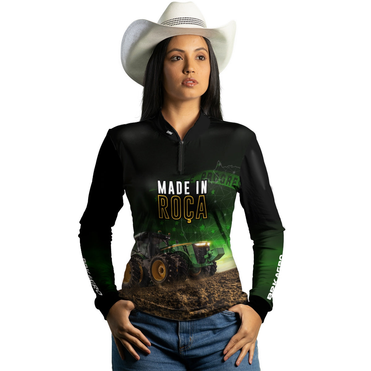 Camisa Agro Feminina Brk Made in Roça com Proteção Solar UV50+ - Brk Agro