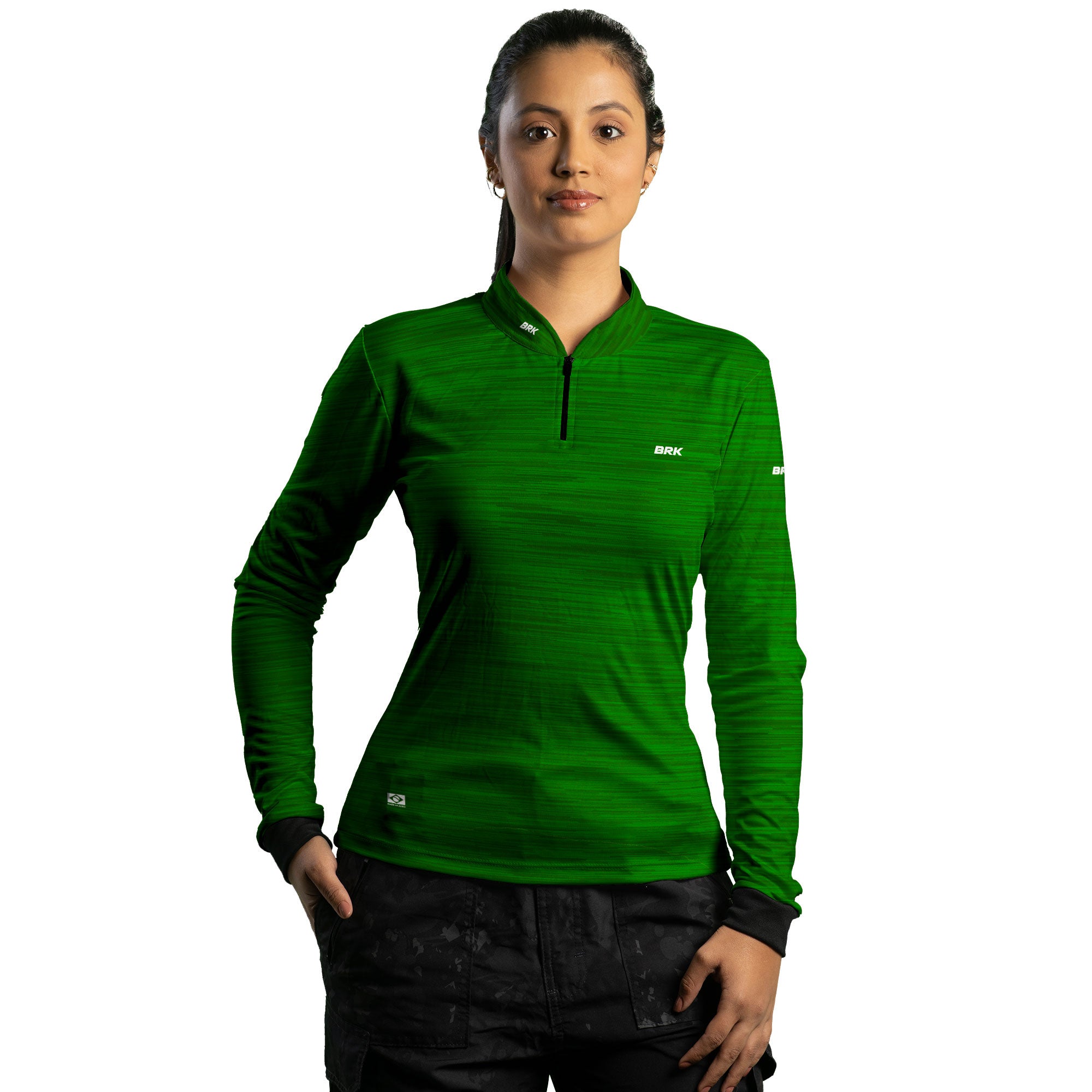 Camisa Agro Feminina Brk Mescla Verde Claro com Proteção Solar UV50+ - Brk Agro