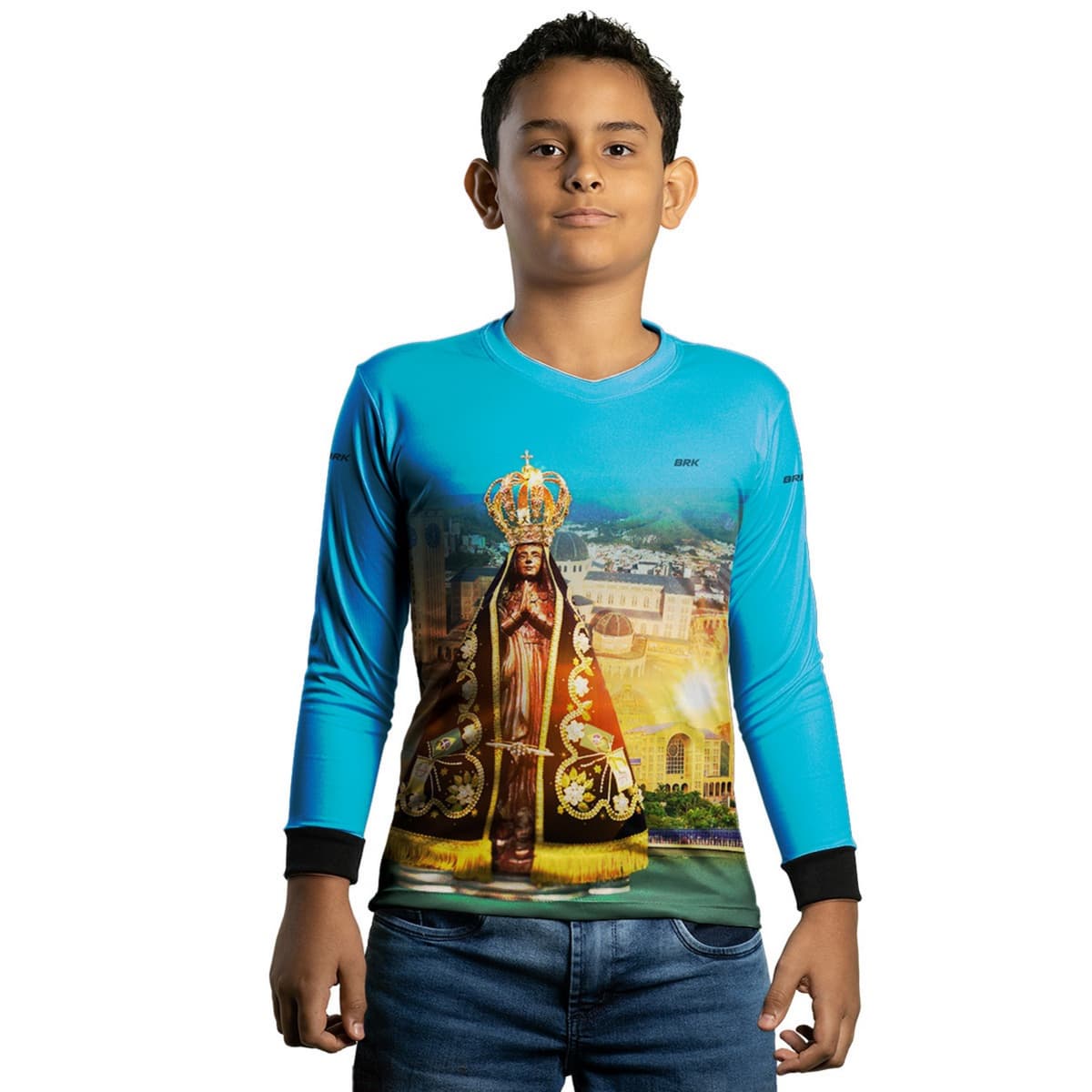 Camisa Agro Brk Azul Nossa Senhora com Proteção Solar UV50+ - Brk Agro