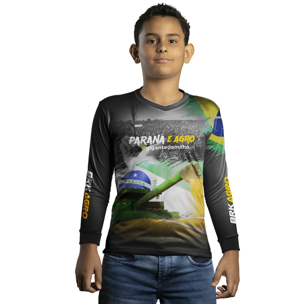Camisa Agro Brk Paraná é Agro Milho com Proteção Solar UV50+ - Brk Agro