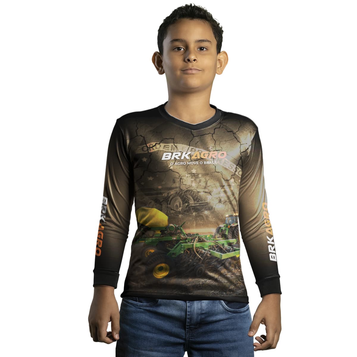 Camisa Agro Brk Plantadeira Marrom com Proteção Solar UV50+ - Brk Agro