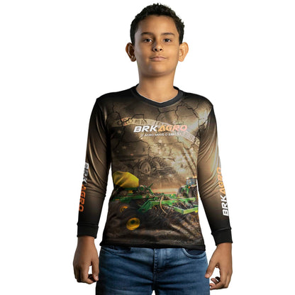 Camisa Agro Brk Plantadeira Marrom com Proteção Solar UV50+ - Brk Agro