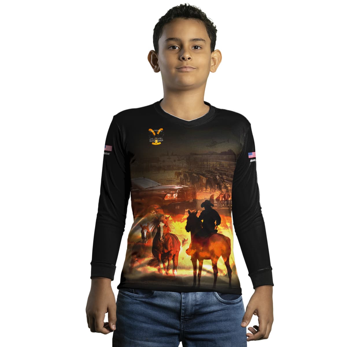 Camisa Infantil Brk Agro Dodge Ram Yellowstone com Proteção UV50+ - Brk Agro
