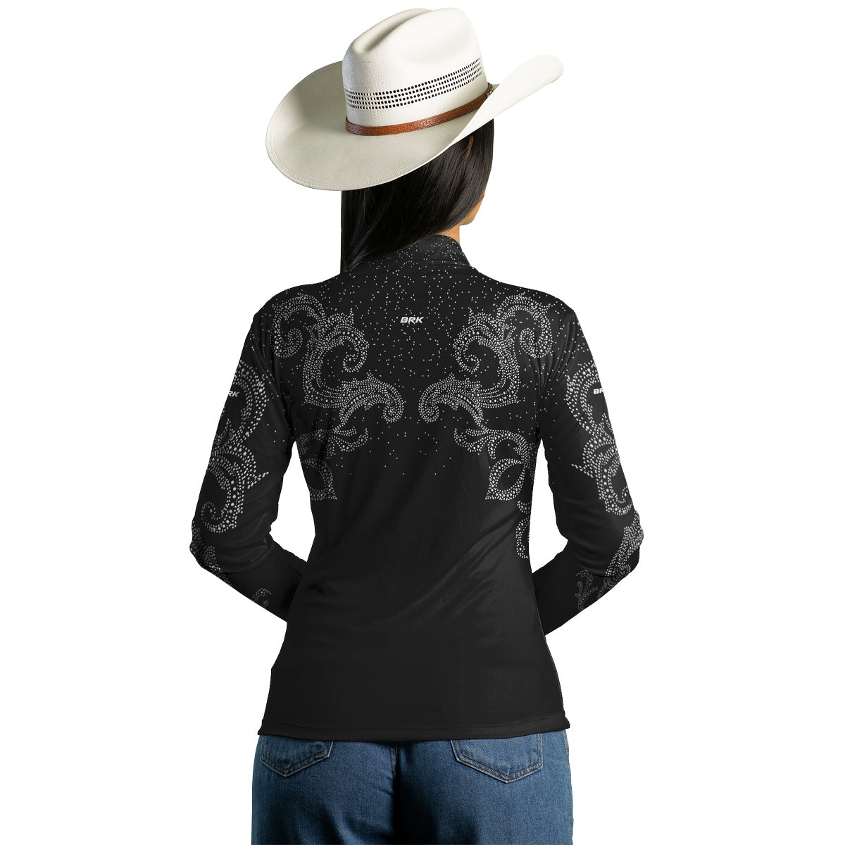 Camisa Feminina Agro Brk Boiadeira Preta 3 com Proteção Solar UV50+ - Brk Agro
