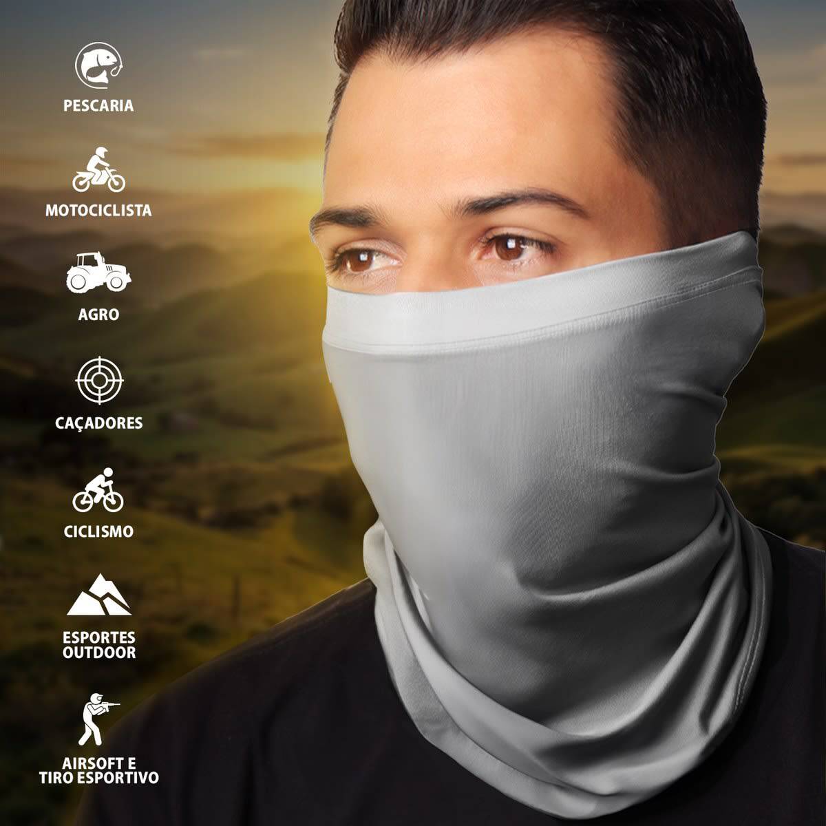 Bandana Tubeneck Agro Brk Camuflada Folhas e Galhos com Proteção Solar UV50+ - Brk Agro