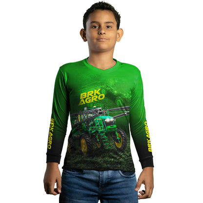 Camisa Agro Brk Trator Pulverizador M4000 Verde com Proteção Solar UV50+ - Brk Agro