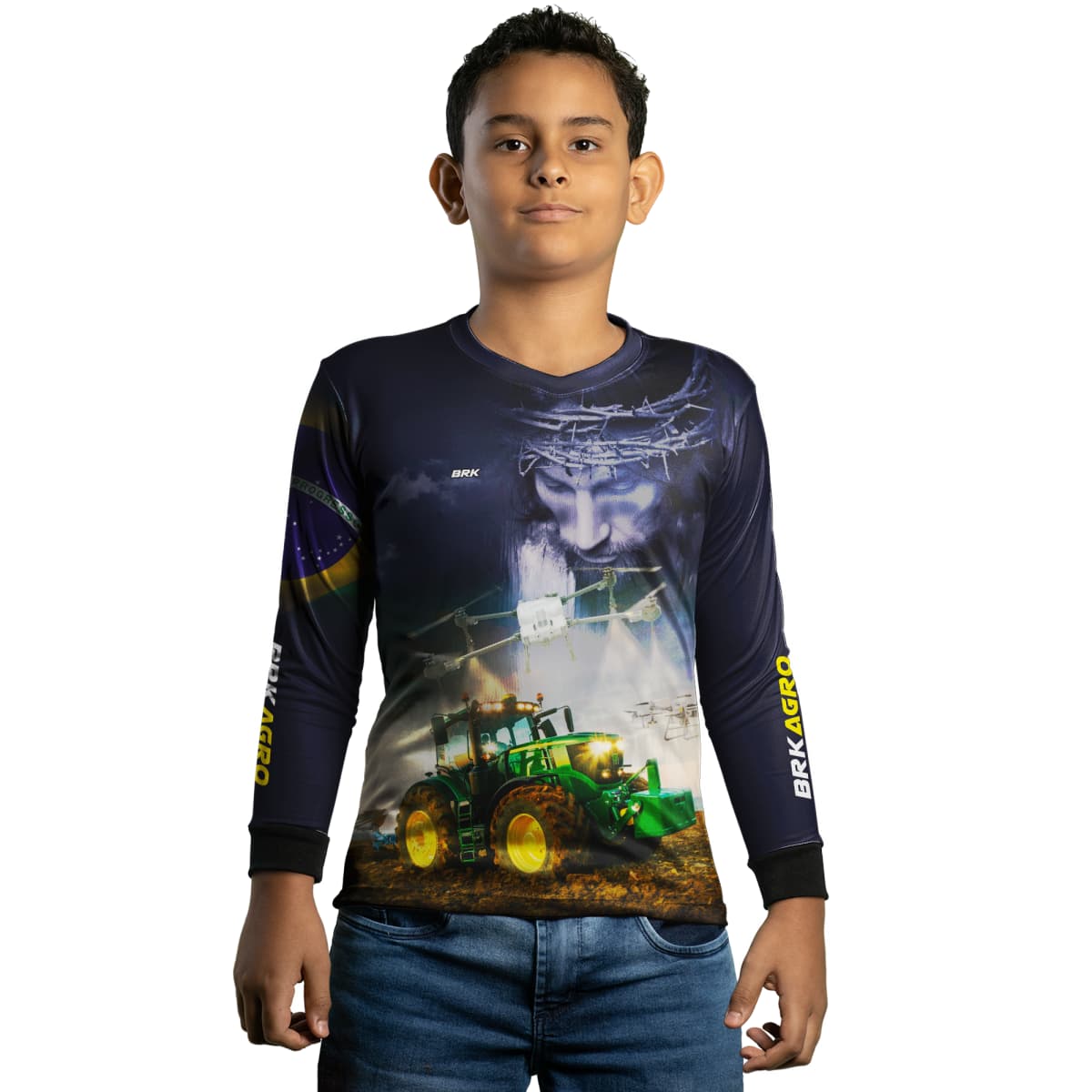 Camisa Agro Brk Jesus Drone Pulverizador com Proteção Solar UV50+ - Brk Agro