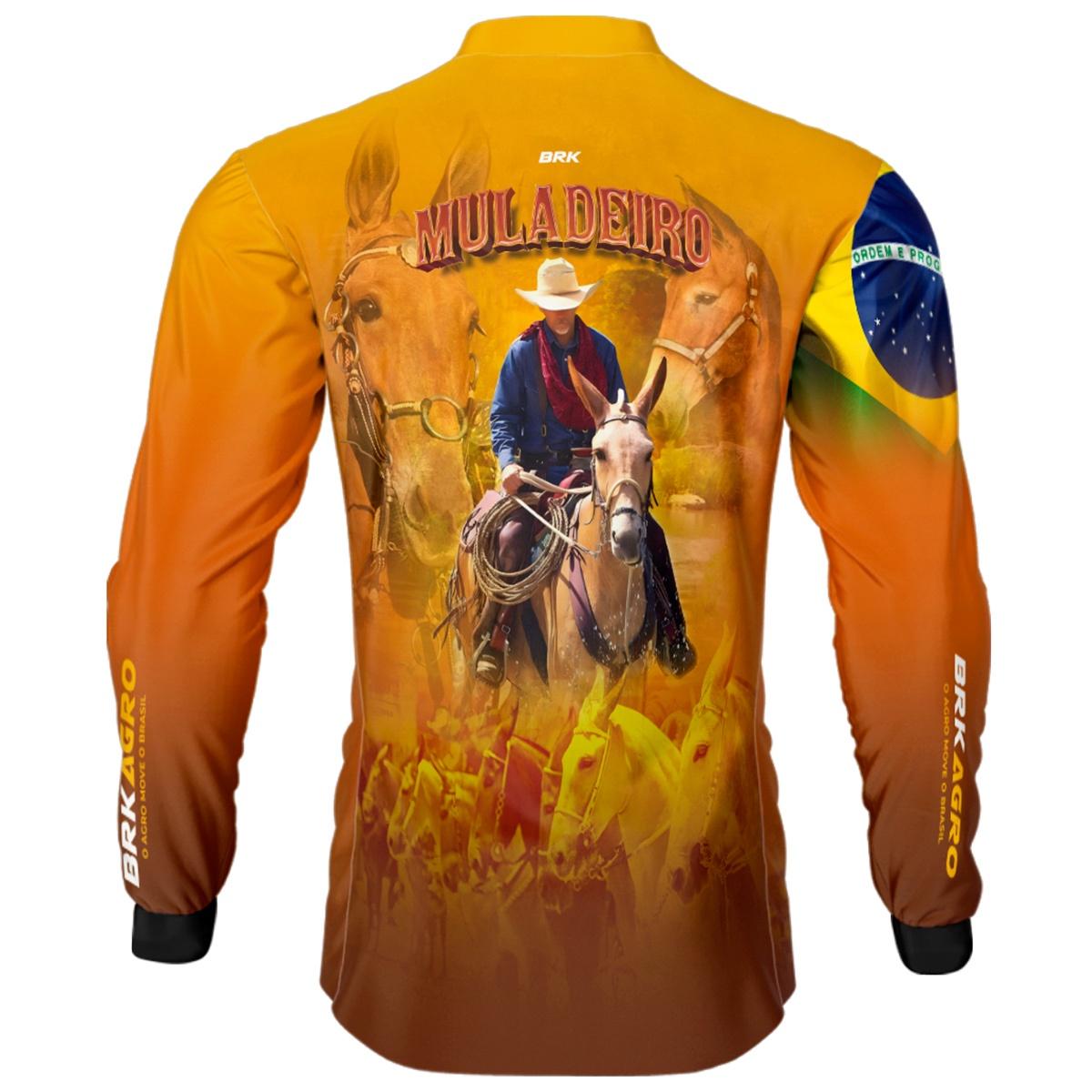 Camisa Agro Brk Muladeiro Amarela com Proteção Solar UV50+ - Brk Agro