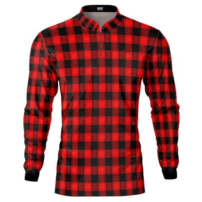 Camisa Agro Brk Country Masculina Xadrez Vermelho com Proteção Solar UV50+ - BRK AGRO