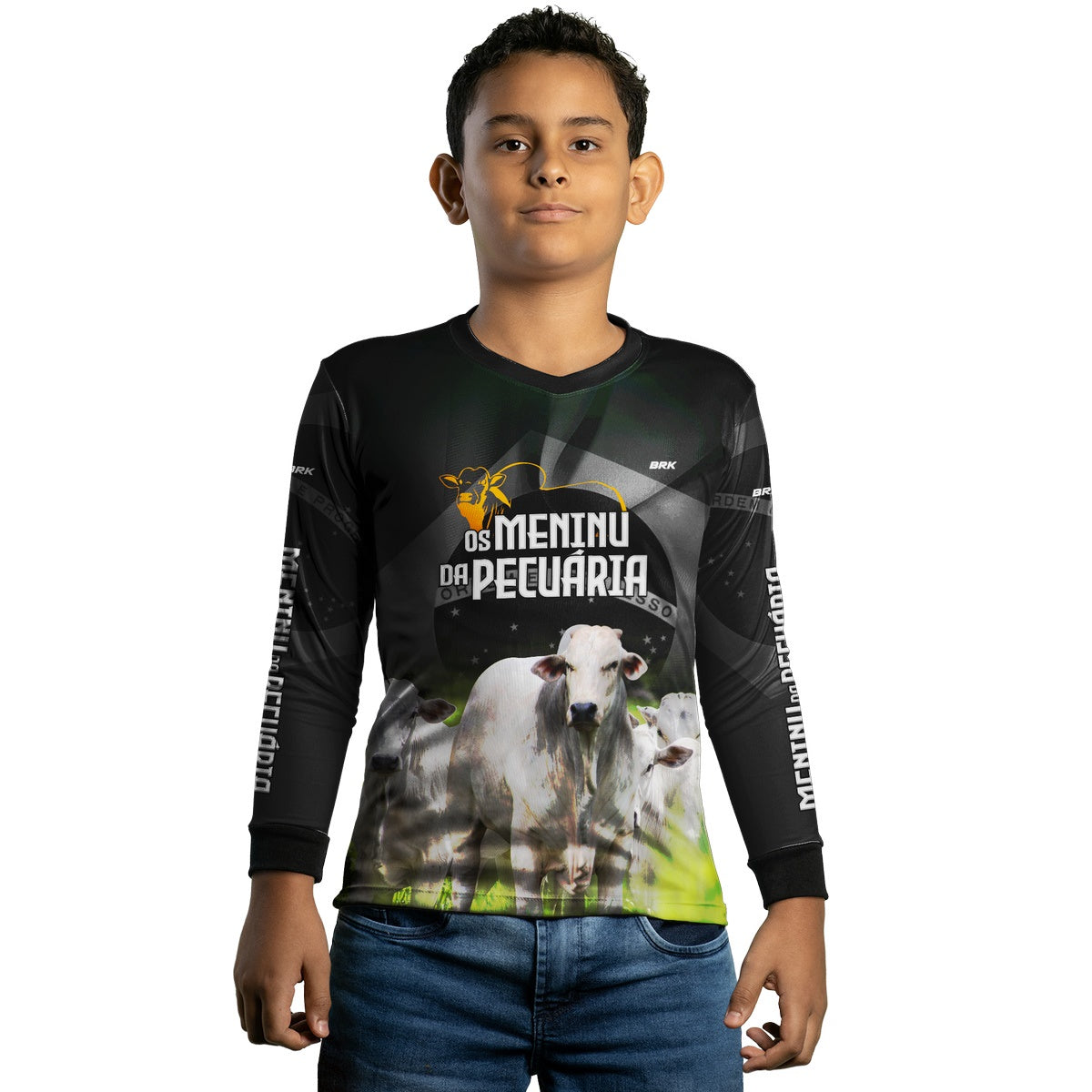 Camisa Infantil Agro Brk Os Meninu Da Pecuária Nelore com Proteção Solar UV50+ - Brk Agro