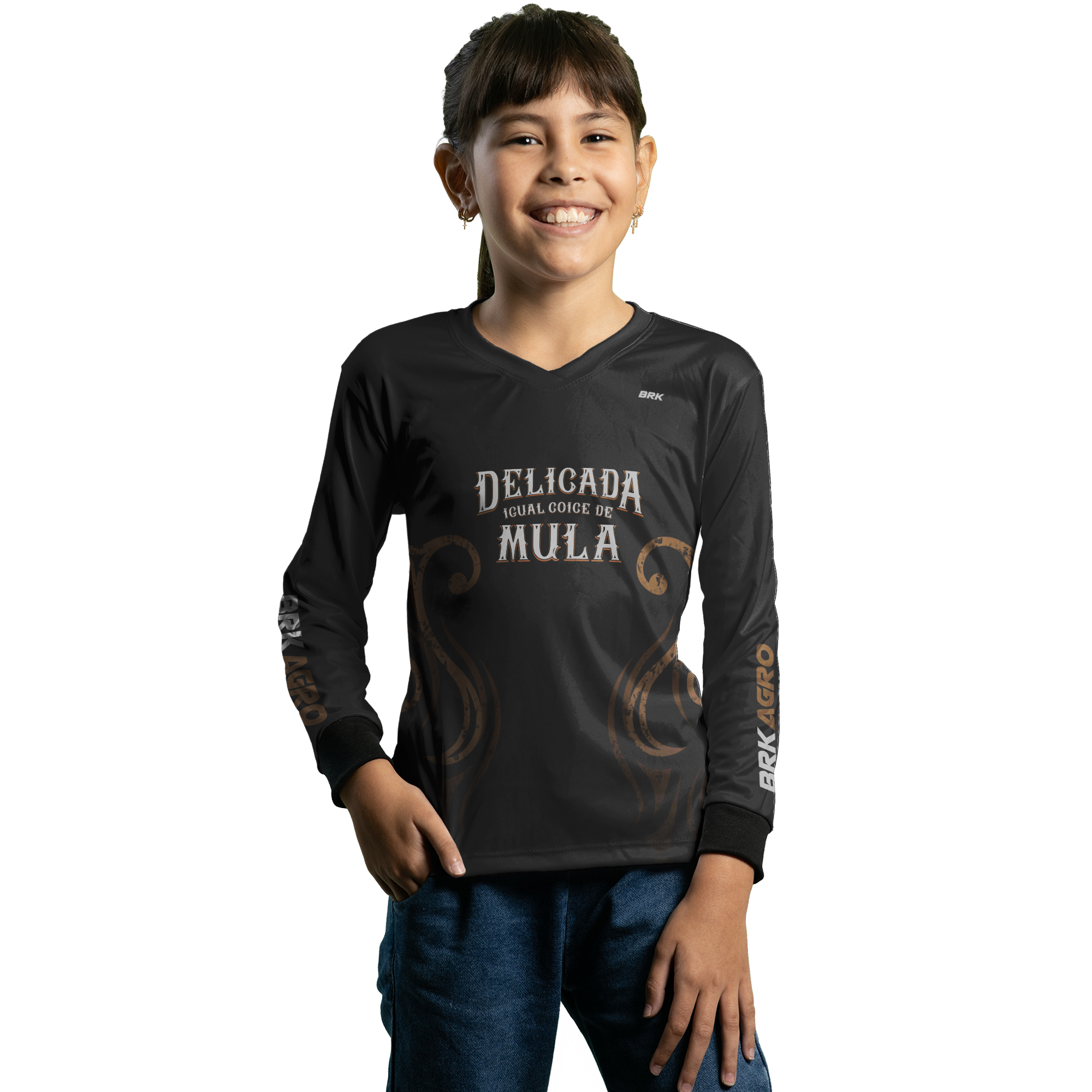 Camisa Agro Brk Feminina Delicada Igual Coice de Mula com UV50+ - BRK AGRO