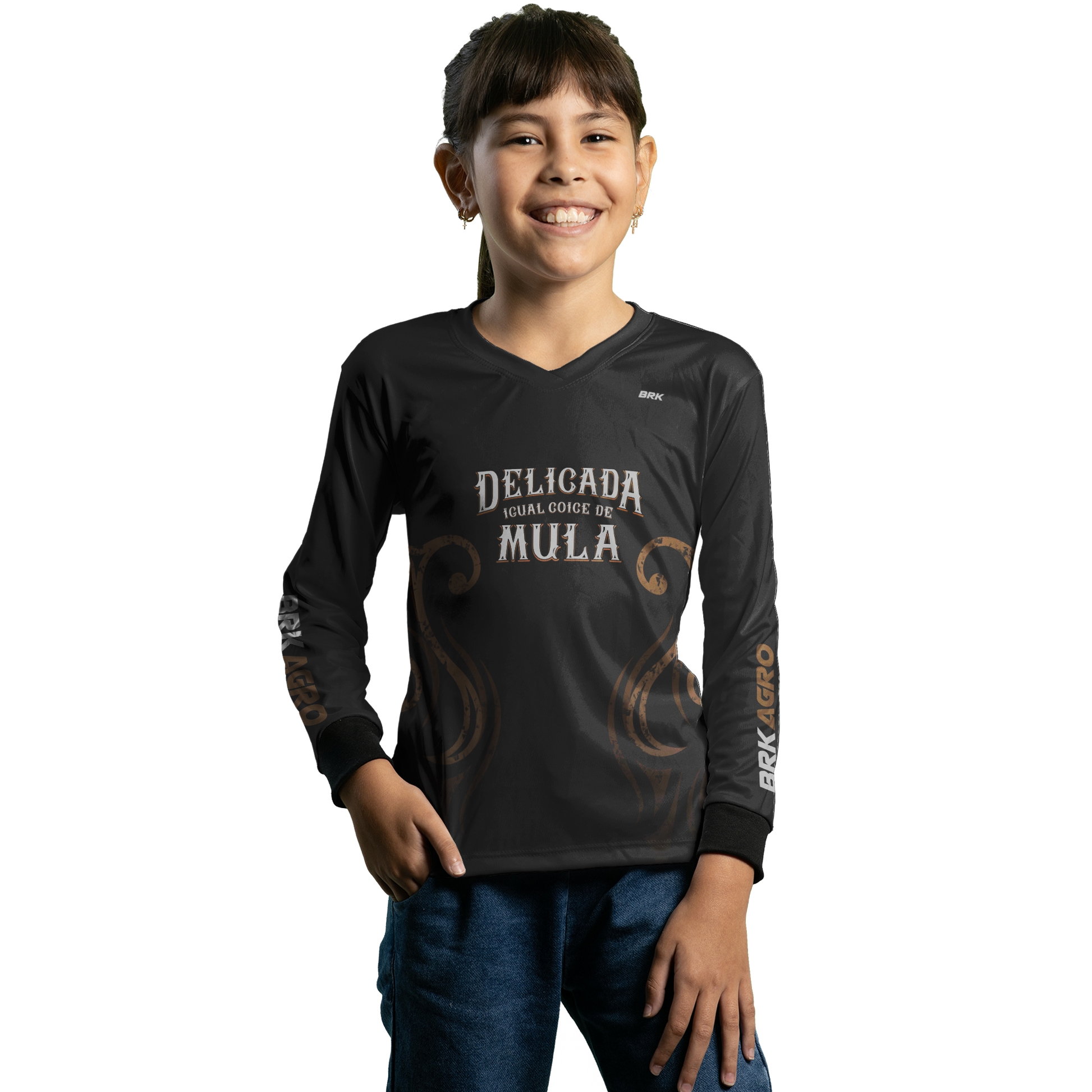 Camisa Agro Brk Feminina Delicada Igual Coice de Mula com UV50+ - BRK AGRO