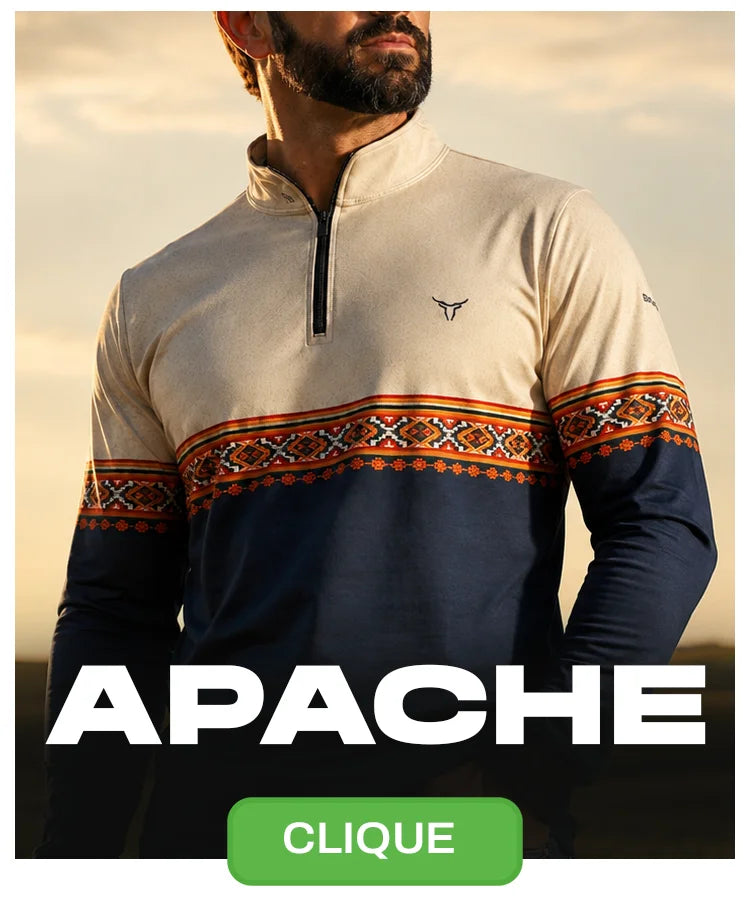 Camisa Apache Cavalos Marrom com UV50 - Brk Agro