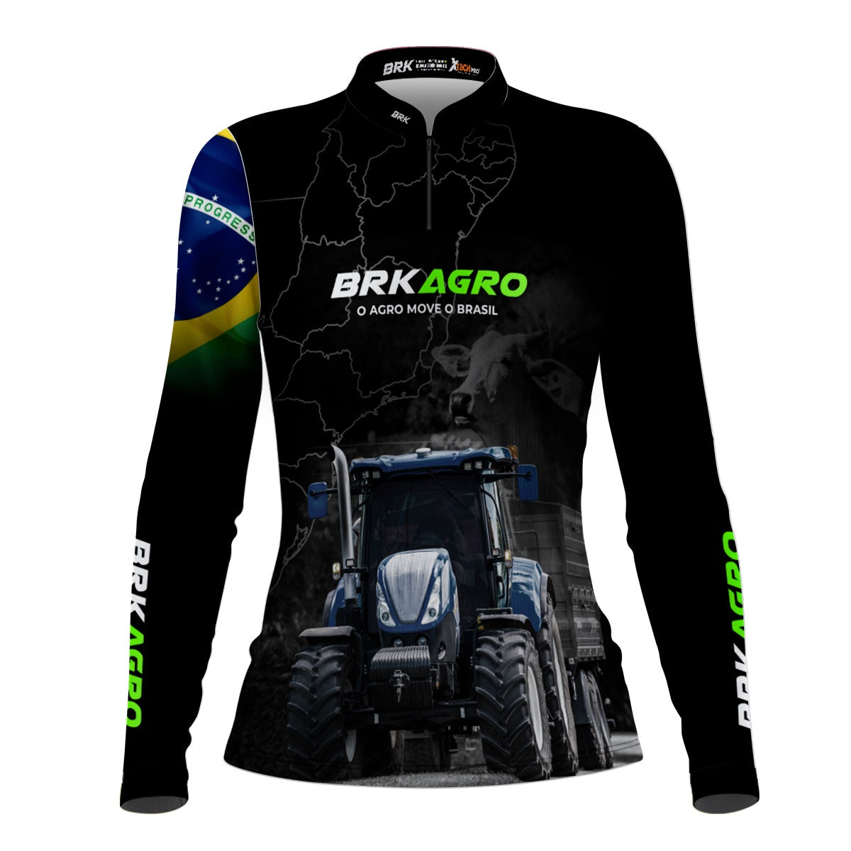 Camisa Agro Brk O Agro Move o Brasil com UV50+ - Brk Agro