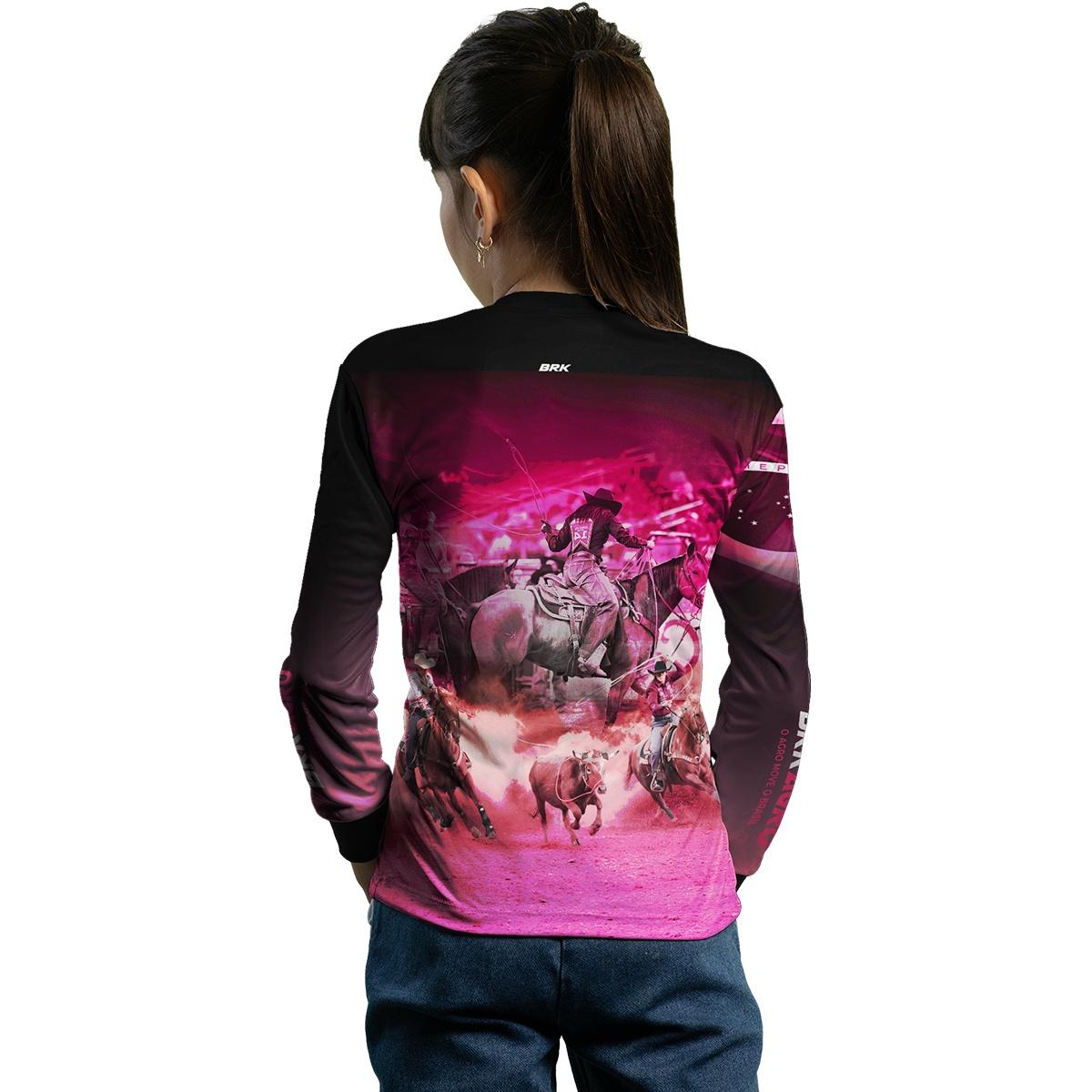 Camisa Agro Brk Feminina Team Roping Rosa UV50+ - BRK AGRO
