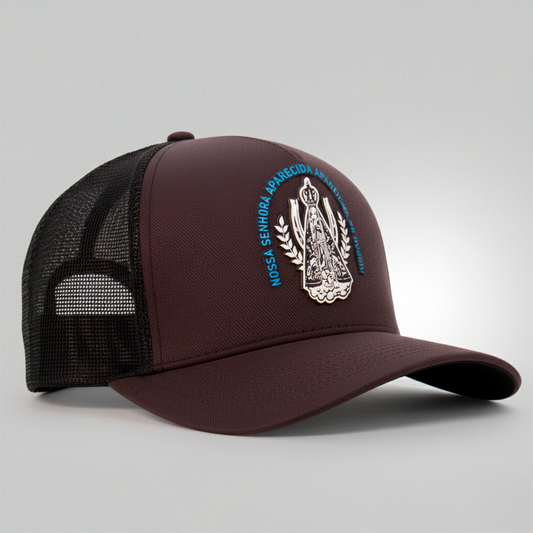Boné Trucker Agro Brk Nossa Senhora Cinza Escuro