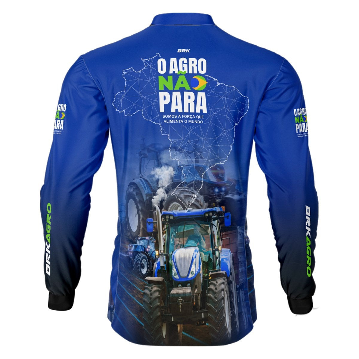 Camisa Agro Brk O Agro Não Para Trator Azul Claro com UV50+ - BRK AGRO