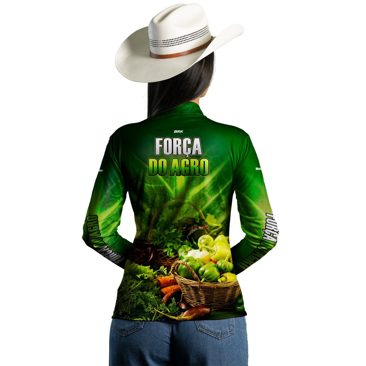 Camisa Feminina Agro  Brk A Força do Agro Produtor de Hortaliças com UV50+ - Brk Agro