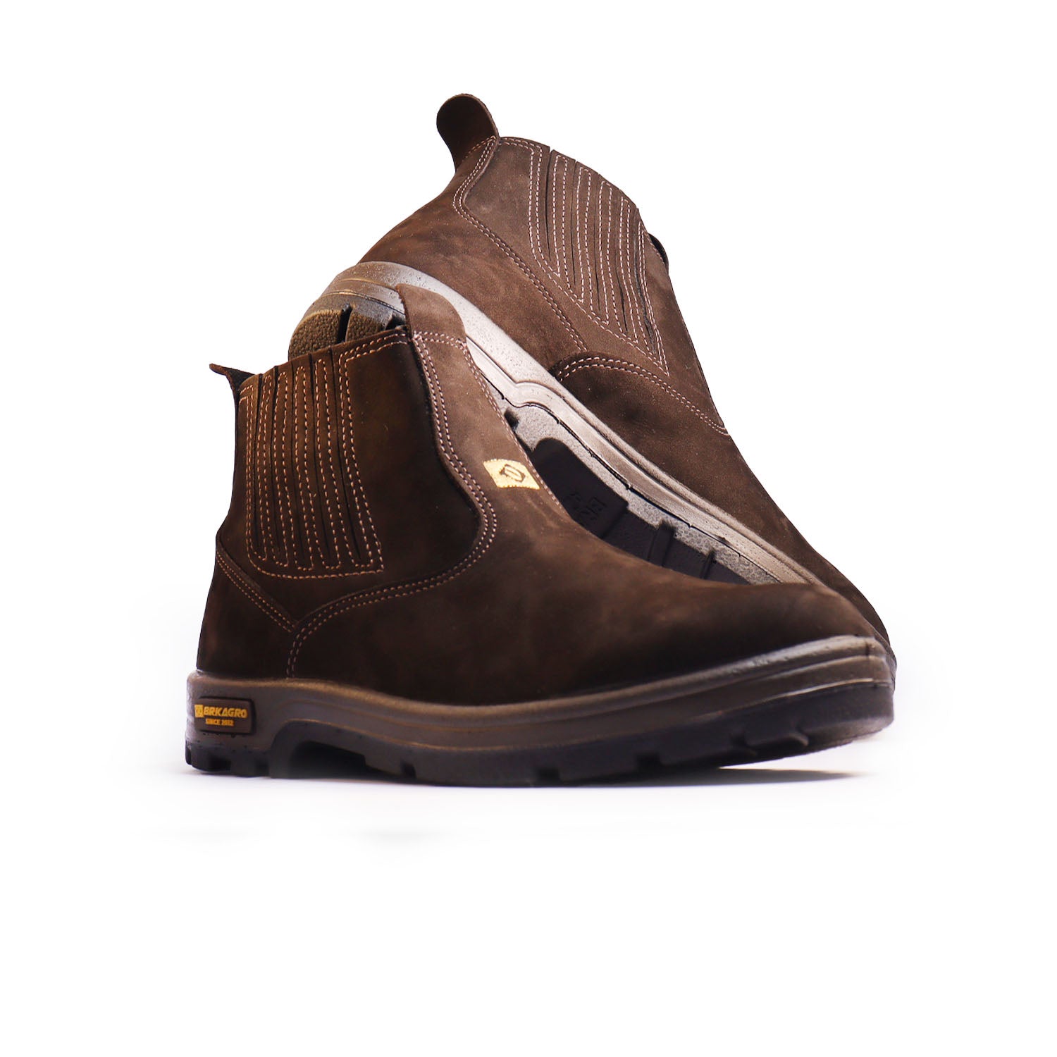 Kit Agro Brk: Camisa Básica Azul + Botina Couro Legítimo Chocolate - Brk Agro