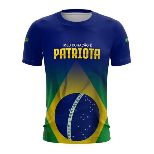 Camisa Brk Brasil Patriota Meu Coração é Patriota com Proteção UV50 Envio Imediato - Brk Agro