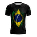 Camiseta Brasil Patriota Preta Bandeira Grunge com UV50+ Envio Imediato - Brk Agro