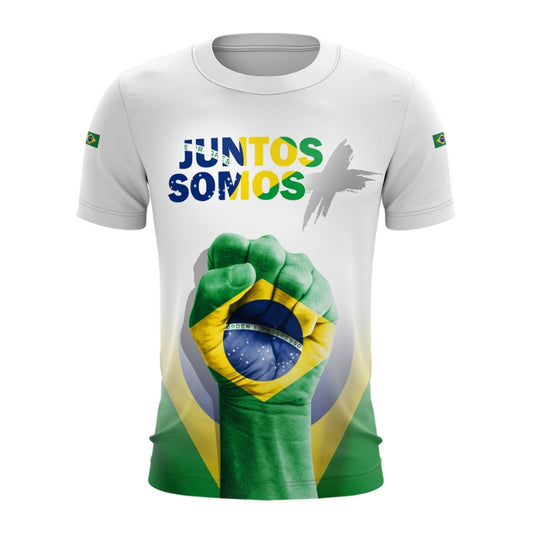 Camiseta Brasil Patriota Juntos Somos Mais com UV 50+ Envio Imediato - Brk Agro