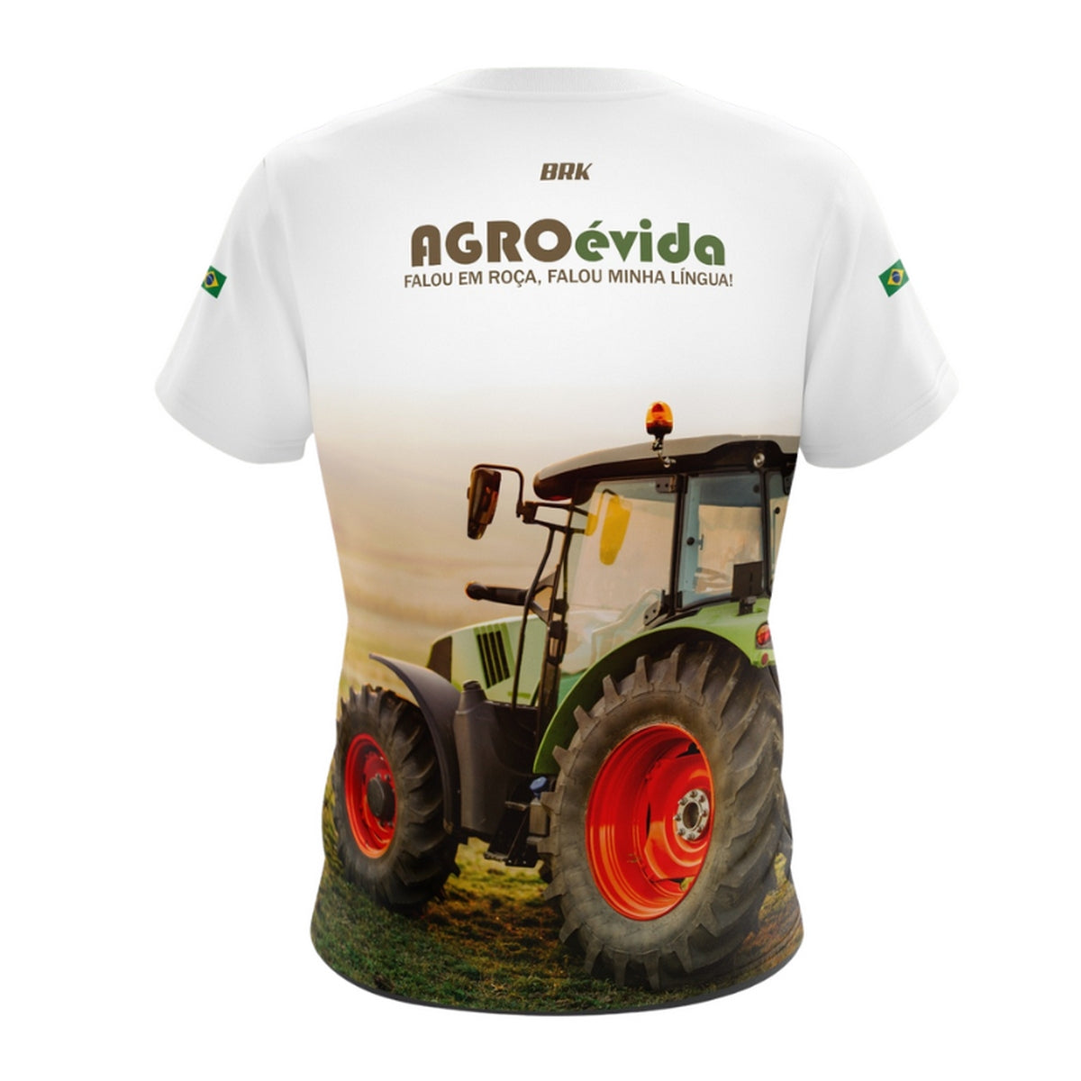 Camiseta Brasil Patriota Agro Rotina Branca com Proteção Solar UV50+ Envio Imediato - Brk Agro