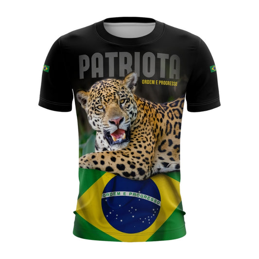 Camiseta Brasil Patriota Onça Brasil com UV50+ Envio Imediato