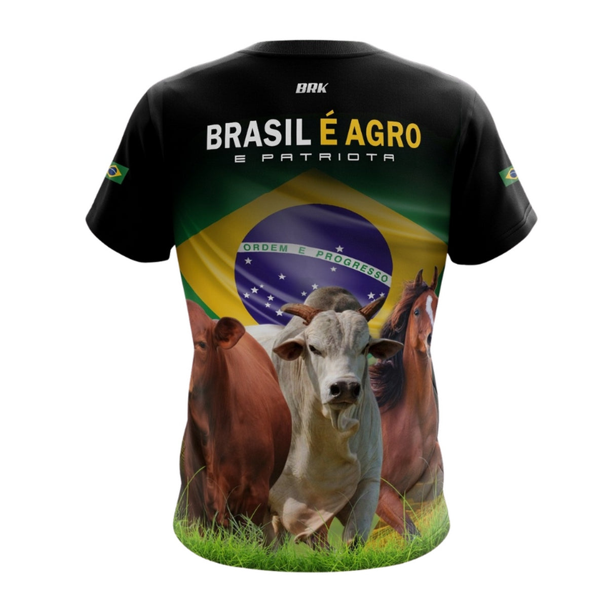 Camiseta Brasil Patriota Brasil é Agro Pecuária com UV50+ Envio Imediato - Brk Agro