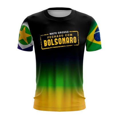 Camiseta Fechado com Bolsonaro Mato Grosso Patriota Envio Imediato - Brk Agro