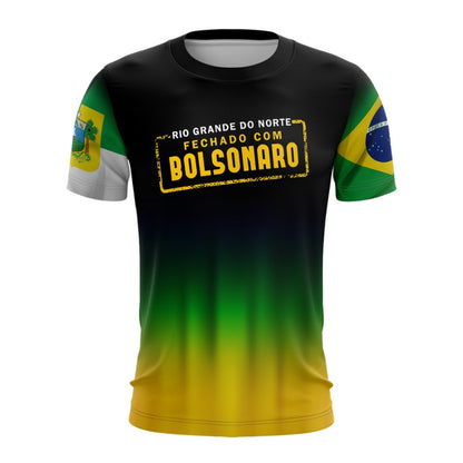 Camiseta Fechado com Bolsonaro Rio Grande do Norte Patriota Envio Imediato - Brk Agro