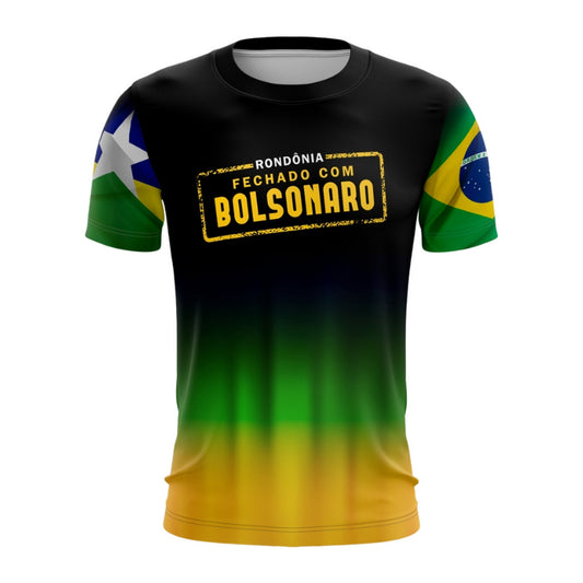 Camiseta Fechado com Bolsonaro Rondônia Patriota Envio Imediato