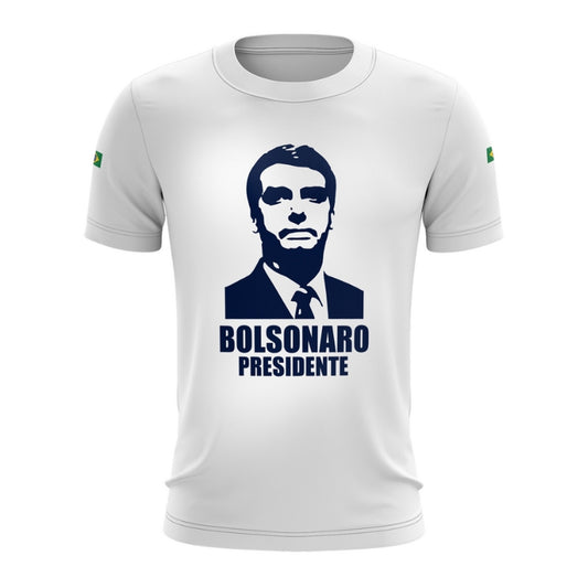 Camisa Brk Branca Bolsonaro Presidente com Proteção UV50 Envio Imediato