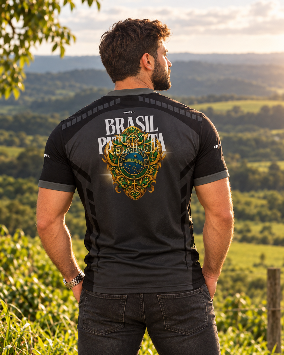 Camiseta Brasil Patriota Brasão Nacional Brasil Imperial com Proteção UV50