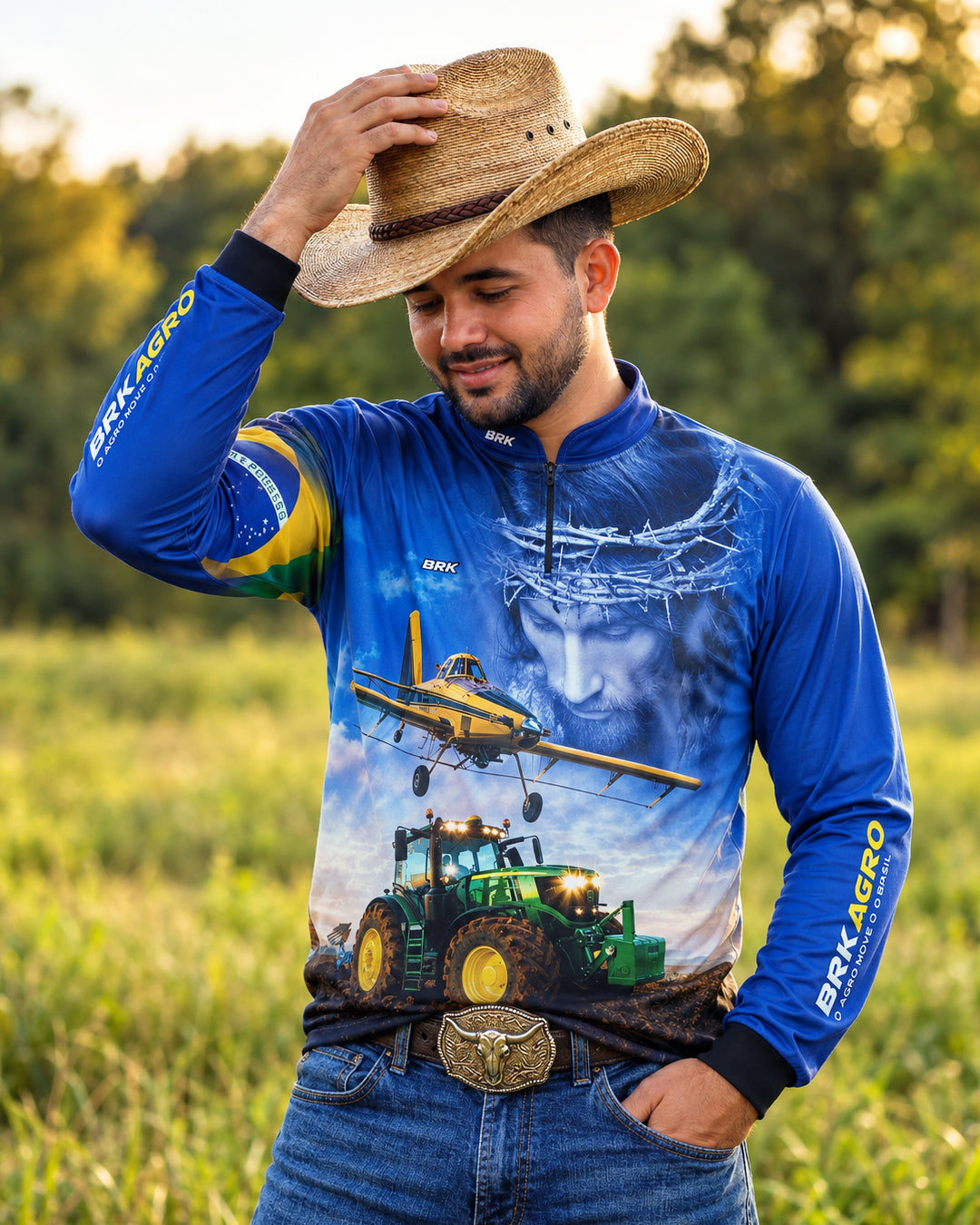 Camisa Agro Brk Jesus Agricultura de Precisão com UV50+