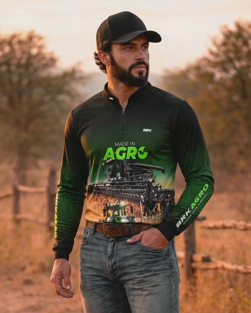 Camisa Agro Brk Made in Agro Produtor de Soja com Proteção Solar UV50+ - Brk Agro