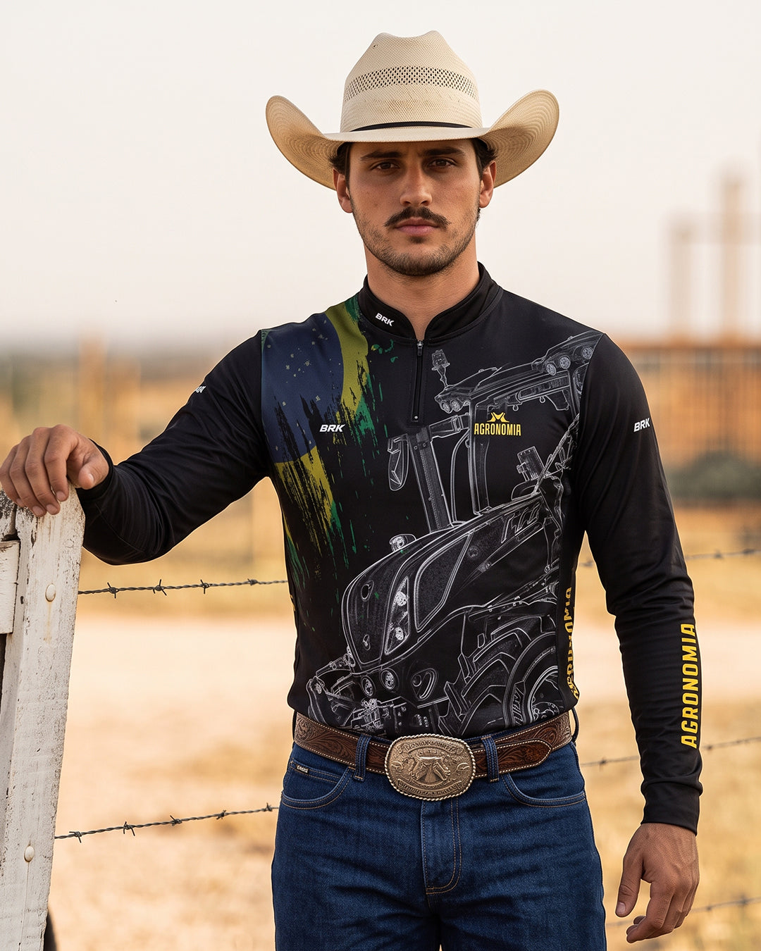 Camisa Agronomia Preta 2 com Proteção UV50 Envio Imediato