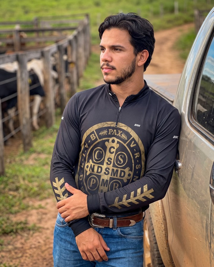 Camisa Agro Brk São Bento Degradê com Proteção Solar UV50+ Envio Imediato - Brk Agro