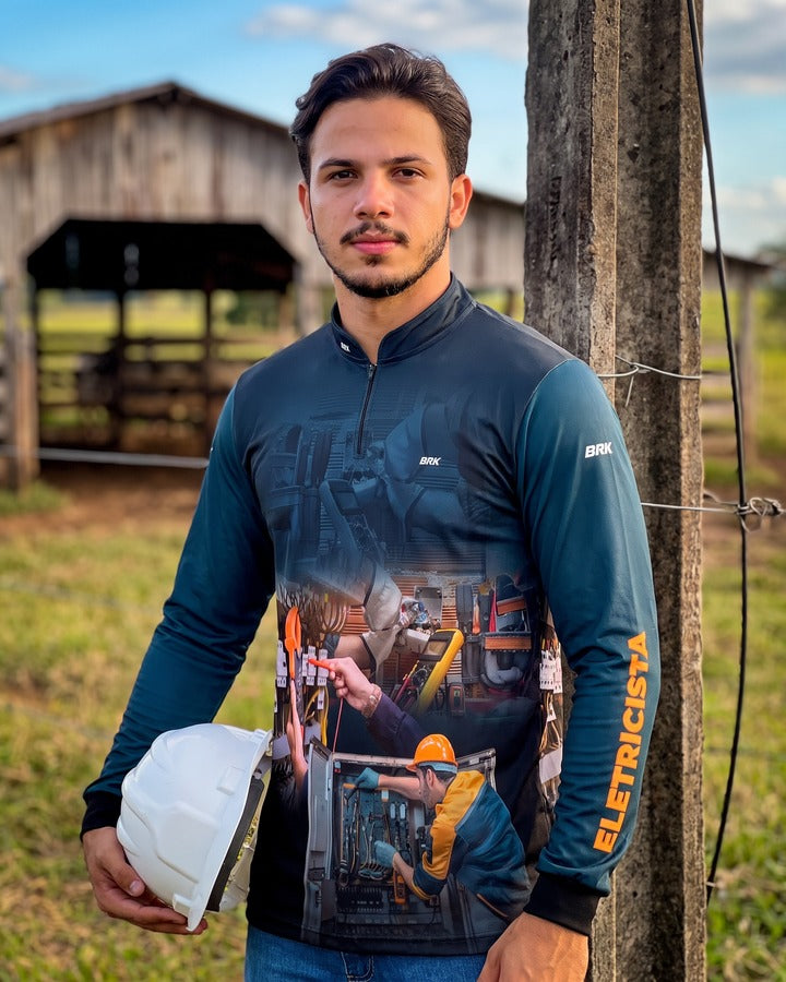 Camisa Brk Profissões Eletricista com Proteção UV50+ - Brk Agro