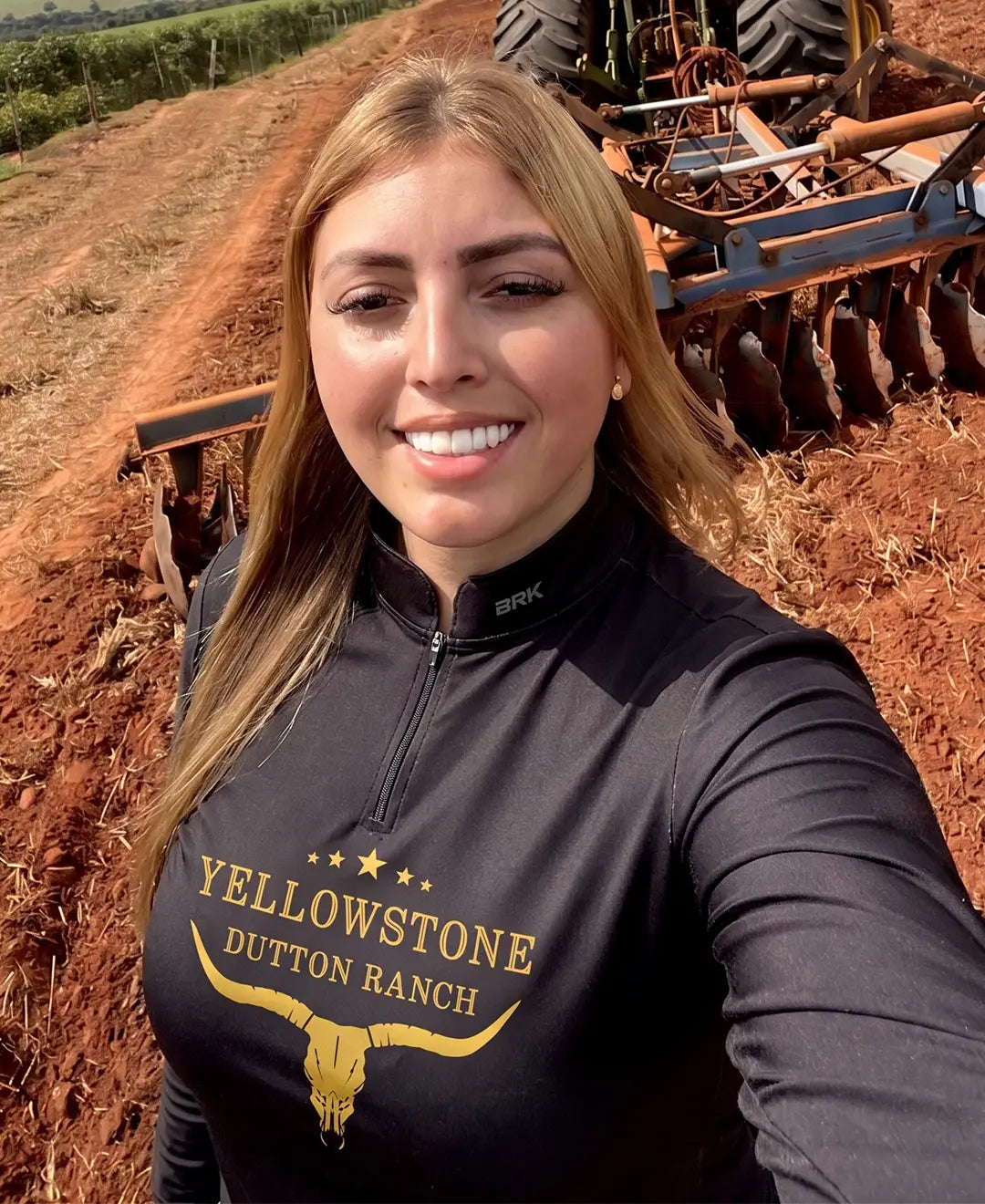 Camisa Agro Brk Yellowstone Símbolo Amarelo com Proteção Solar UV50+ - Brk Agro
