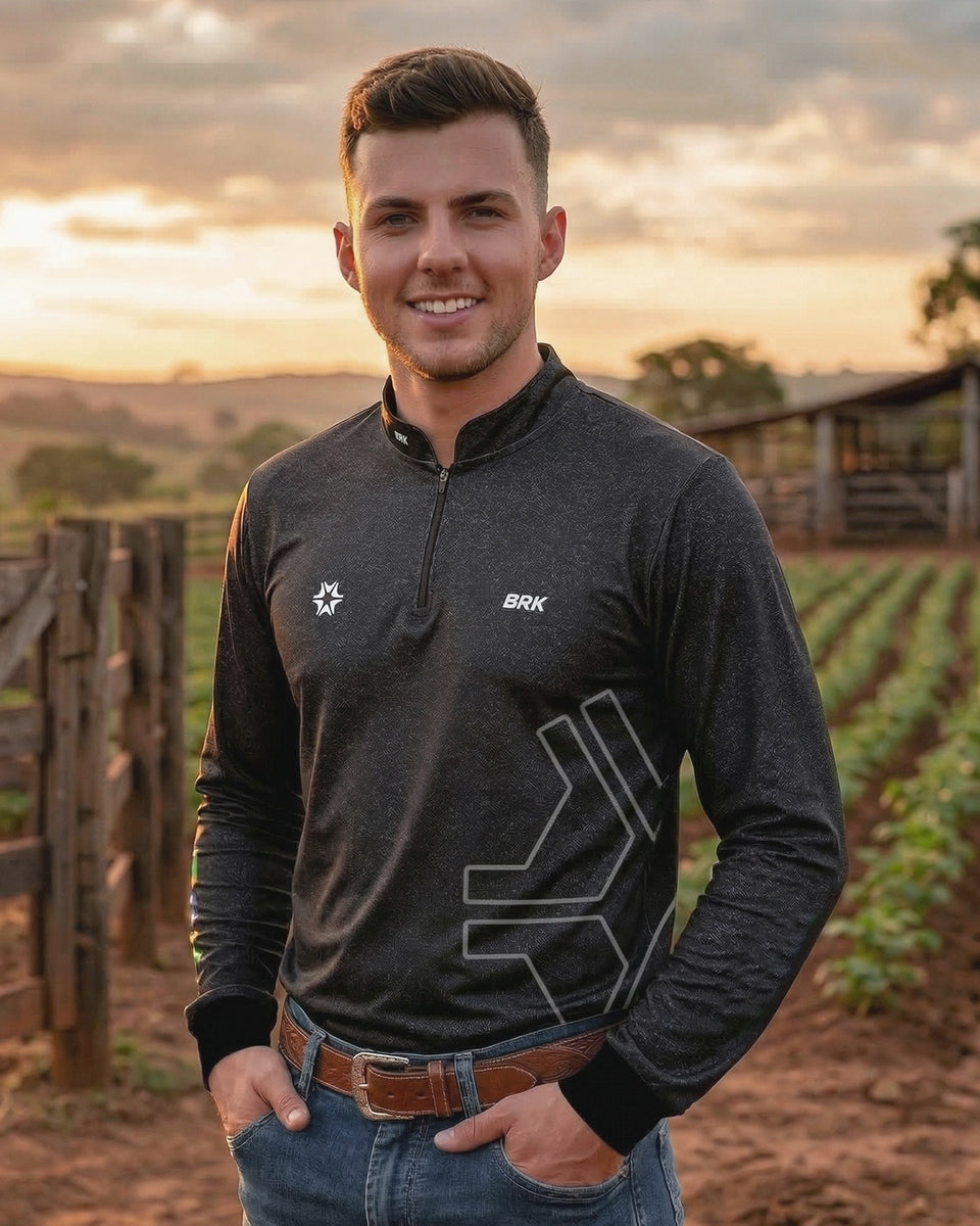 Camisa Agro Brk Agronomia Cinza com Proteção Solar UV50+ - Brk Agro