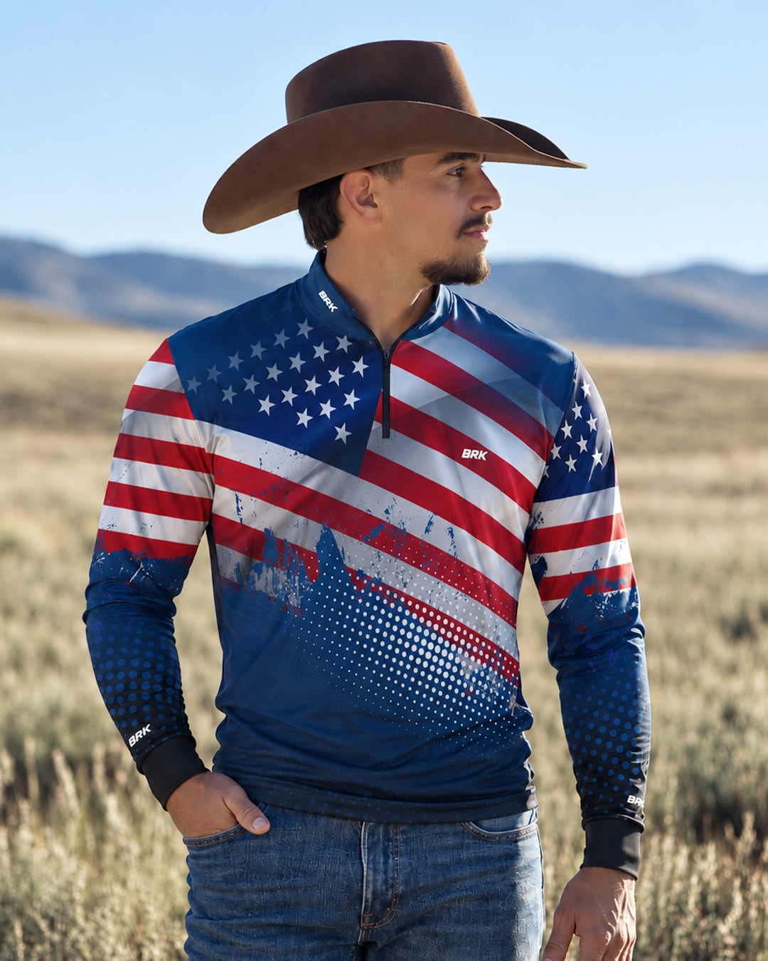 Camisa Brk Bandeira dos Estados Unidos com Proteção UV50 - Envio Imediato