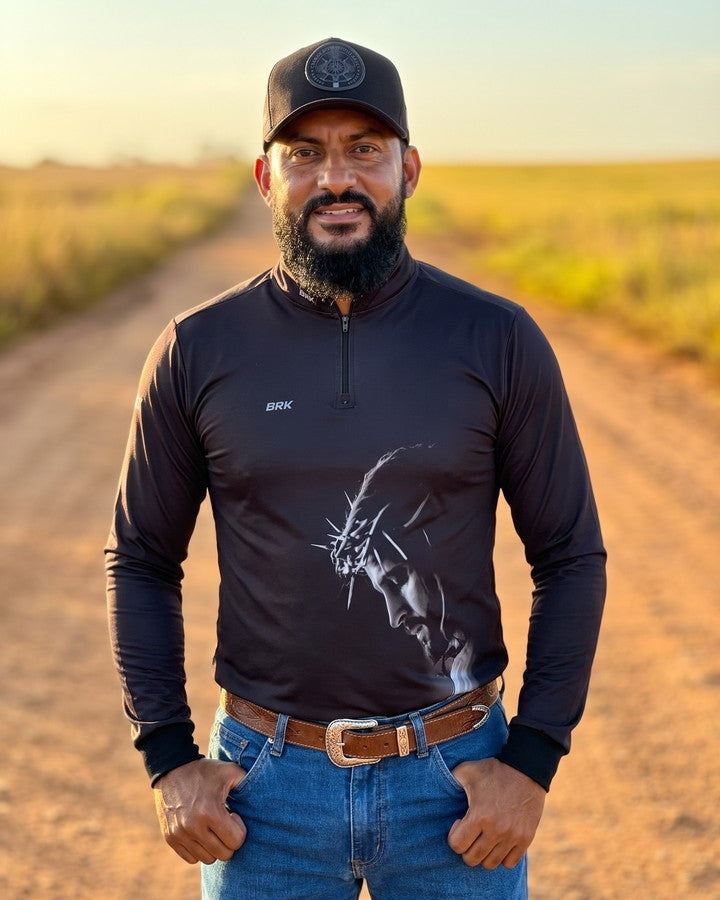 Camisa Agro Brk Eu Sou do Agro A paixão de Cristo com Proteção UV50 - Envio Imediato - Brk Agro