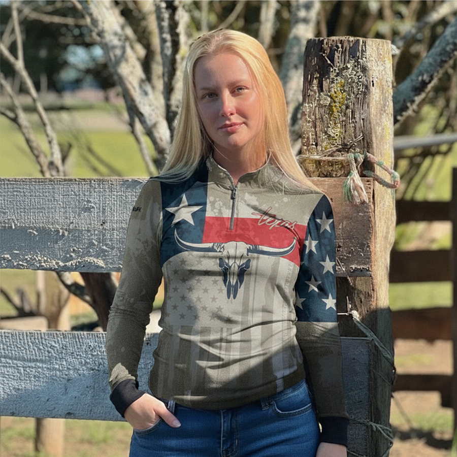 Camisa Agro Feminina Brk Texas Long Horn com Proteção UV50+ - Brk Agro