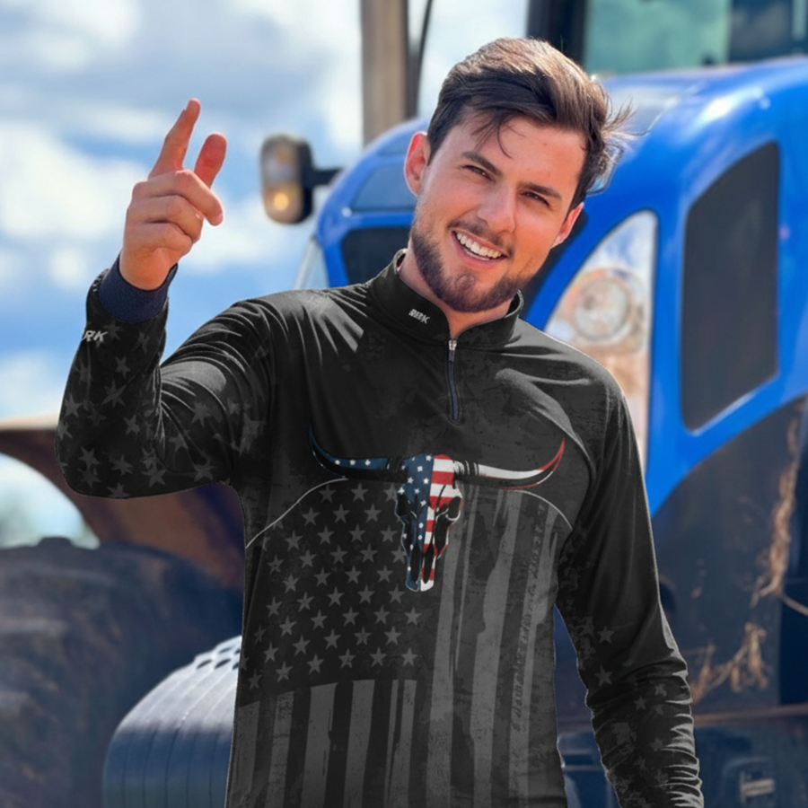 Camisa Agro Brk Skull Long Horn USA com Proteção UV50+