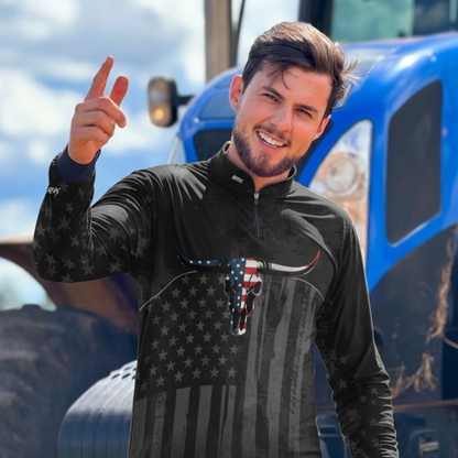 Camisa Agro Brk Skull Long Horn USA com Proteção UV50+