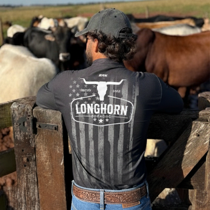 Camisa Agro Brk Long Horn Black com Proteção UV50