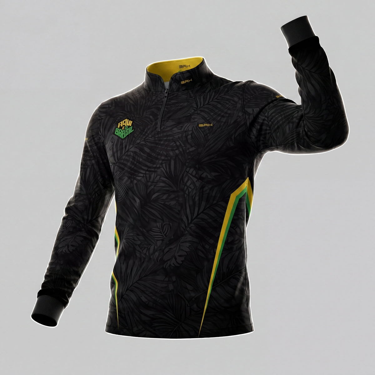 Camisa Brk Aqui é o Brasil Folhagem Preta com Proteção UV50 - Brk Agro