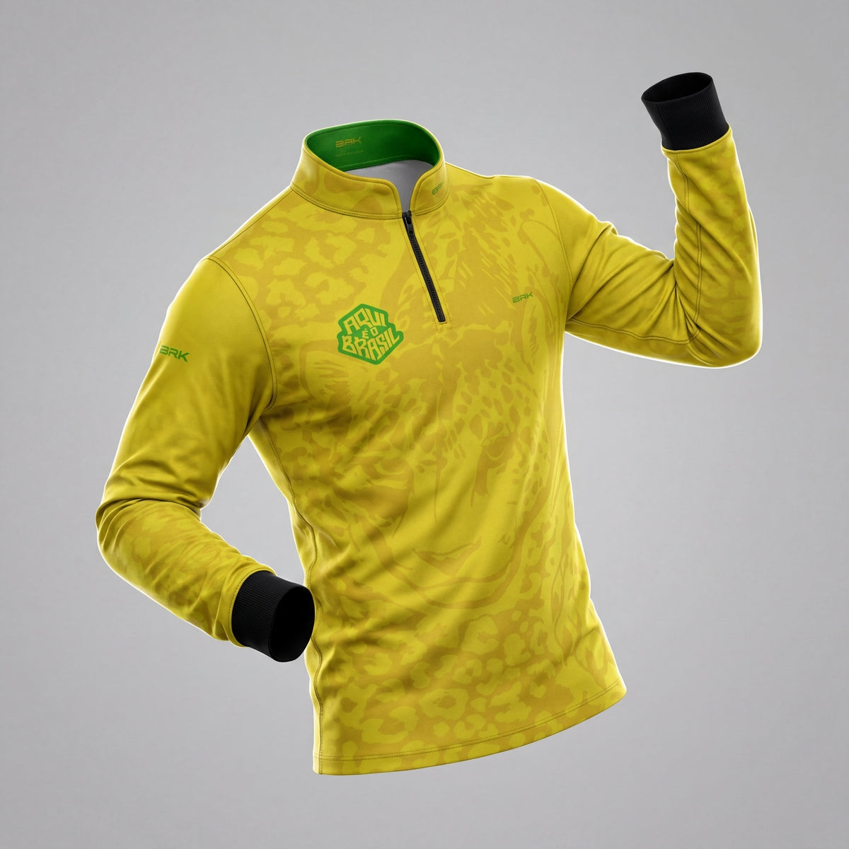Camisa Brk Aqui é o Brasil Onça Pintada Amarela com Proteção Solar UV50+ - Brk Agro
