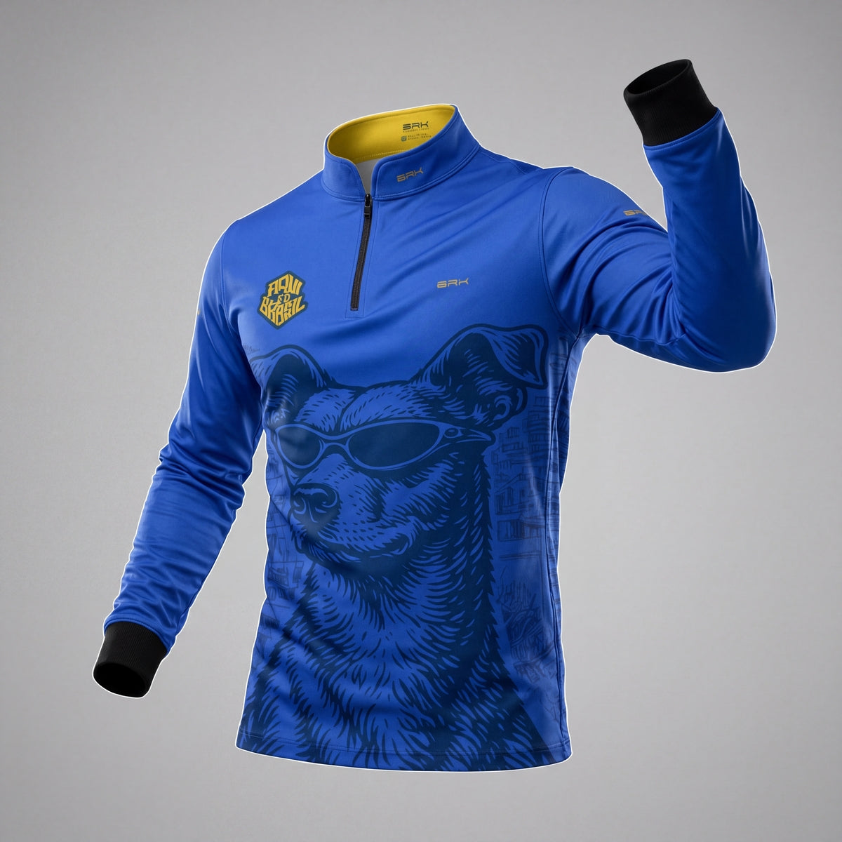 Camisa Brk Aqui é o Brasil Caramelo de Óculos Azul com Proteção Solar UV50+ - Brk Agro